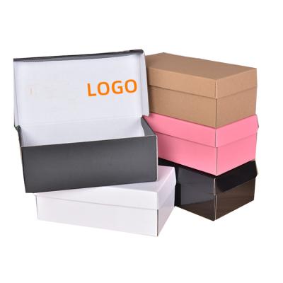 China Recycled Materials Wholesale Luxury Personalized Custom Logo Baby Recycled Paper Shoe Folding Empty Packaging Box for sale