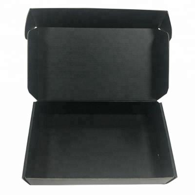 China Recycled Materials Paper Foldable Box Black Easy Shipping Black Paper Box For Shoes Packaging Shipping Carton for sale