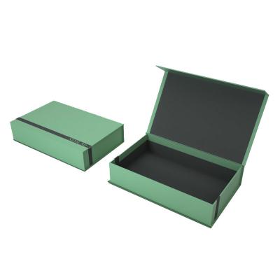 China Biodegradable Flat Fold Unique Wholesale Cover Paper Custom Design Bottle Green Gift Box For Gift Package Wedding for sale