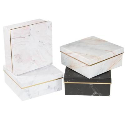 China Handmade Custom Luxury Recycle Paper Marble Jewelry Packaging Gift Boxes for sale