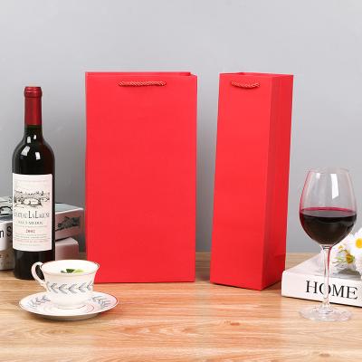 China Factory Recyclable Brown Kraft Paper Christmas Wine High Quality Paper Bags For Bottle for sale