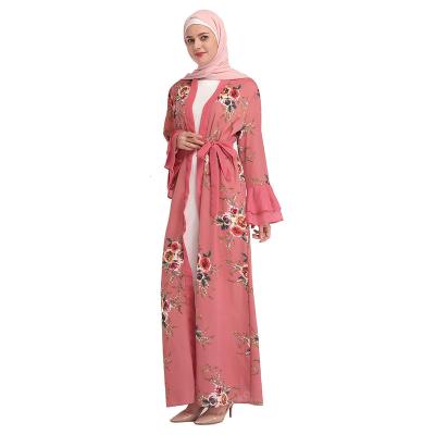 China 2021 Classic Modest Muslim Styling Classic Muslim Styling Amazon Abaya Middle East Dubai Dubai Chiffon Fabric Long Cardigan Dress For Women for sale