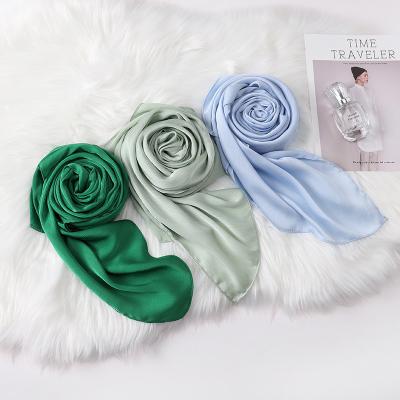 China High Quality Muslim Crepe Women Satin Hijabs Pleat Satin Elegent Scarves Silk Hijab Accessories for sale