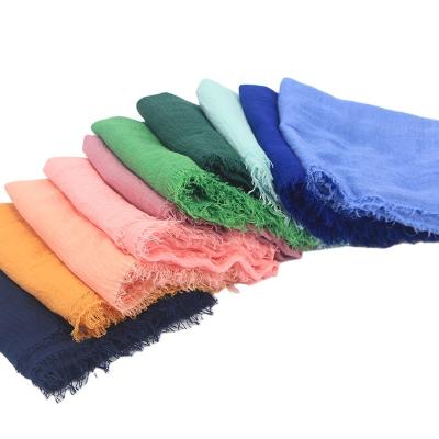 China Viscose Hijab 2022 New Arrive Lightweight Breathable Viscous Cotton Quilting Dual Role Custom Edge Blend Viscous Shawl Modal Hijab for sale