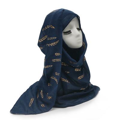 China 2022 High Quality Single Length GOLD PRINT Cotton Hijab Scarf For Women Hijabs Wholesale Online for sale