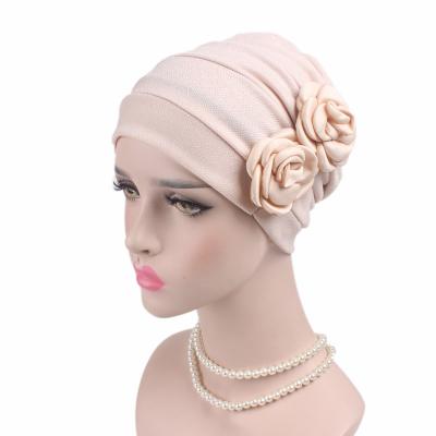 China DecorateÂ   2022 New Arrive Wholesale Arab Women Floral Hat Scarf Hat Cotton Hijab Turban Headwear Cowl Hat for sale