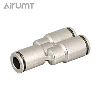 China Nickel Plated Brass Air Tee Air Hose Fittings Pneumatic Hotels Y Type Fitting for sale