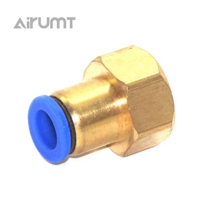 China Hotels Pcf Pipe Fittings Straight Pipe Fitting Internal Thread Cover Female Blue Push In The Fittings for sale