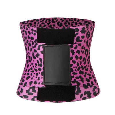 China Custom Waist Belt Buttocks Leopard Print Logo Leopard Print Buttocks Neoprene Wrap Waist Trainer Padded Triple Trimmer for sale