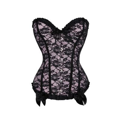 China Breathable Lace Up Gingham Top Bustier Rhinestone Tassel Body Bustier Goth Corset Women Back Corset Gears Pink for sale