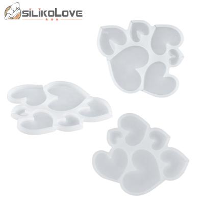 China Sustainable 6 Cavity Multi Size Heart Shape Silicone Molds Resin Jewelry Preparing DIY Epoxy Pressed Resin Casting Molds for sale