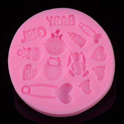 China Sustainable Freezer Baby Safe Cute Foot Shaped Silicone 3D Cake Molds For Home Bakeware for sale