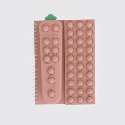 China Non-Toxic Toys Adult Children Anti-Toxic Bump Push Bubble Notebook A5 Relax Book Cover Notebook Gifts With Carrot Pencil Case Bag for sale