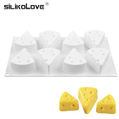 China New Design 8 Cavities Diy 3D Mold Cheese Block Cake Silicone Mold Cheese Mousse Viable Baking Decoration for sale