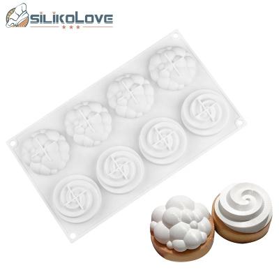 China SILIKOLOVE 3D Viable Cloud Swirl Multi Shape Silicone Mold Cake Decorating Tools Dessert Pan Bakeware Pastry Mold for sale