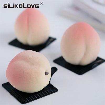 China SILIKOLOVE Viable Fruit Series 6 Cavities Peach Shape Dessert Mousse Mold Silicone Baking Cake Jelly Decorating Tools for sale