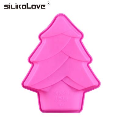 China Bakeware Silicone Cake Mold JSC1832 Viable Tree Shaped Christmas Merry Making Pan Chiffon Cake Tools Molds Disposable Bake for sale