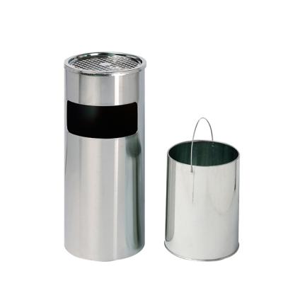 China Sustainable Public Hotel Lobby Stainless Steel Rack Ashtray Trash Can for sale