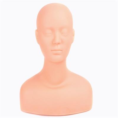 China Beauty Care Makeup Tools Cheap Price Pale Pink Male Dummy Bald Training Heads Plastic PVC Makeup Mannequin For Display for sale