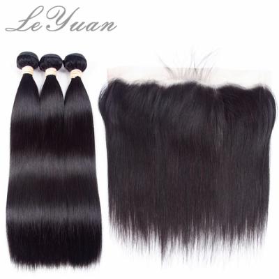 China No tangle no shedding. Smooth.Thick Ends.No Soft Brilliant Smell. Big Sale Color European Human Natural Straight Hair Woven Bag With Lace Front High Definition Closure for sale