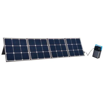 China Outdoor Activities Hotselling 200W 4 Times Folding Solar Panel Portable Charger Rechargeable Emergency Power Supply for sale