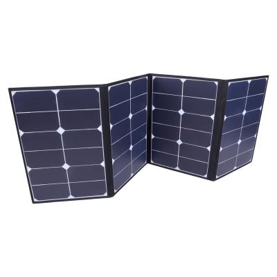 China Outdoor Activities Customized 60W 80W 100W 120W SunPower Foldable Portable Outdoor Camping Fishing Solar Panel Charging Power Station Kit for sale