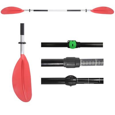 China Wholesale 4 Piece Adjustable Shaft Adjustable Aluminum Kayak Paddle With Fiberglass Reinforced Blade for sale