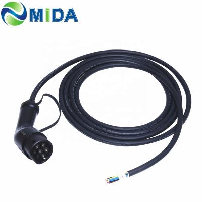 中国 32A Single phase Type 2 EV Plug with 5m EV tethered Cable for Electric Car Charger 販売のため