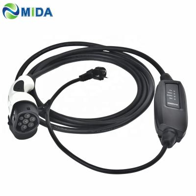 Китай DUOSIDA 16A 5Meter IEC62196 Type 2 Mennekes EV Connector EU Schuko Plug EV Charging Cable Portable EV Charger продается