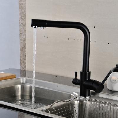 China Thermostatic Faucets Newly Design Multifunctional 360 Swivel Water Purification Kitchen Faucet / Black Brass Faucet for sale