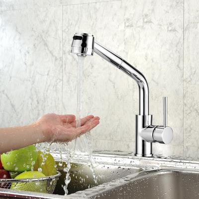 China Portable Multifunctional Faucet Chrome 2 Way Pull Out Kitchen Faucet for sale