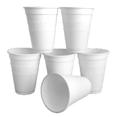 China Wholesale White Disposable Biodegradable Cornstarch Plastic Cup High Quality Restaurant Eco-Friendly DLP-07 for sale