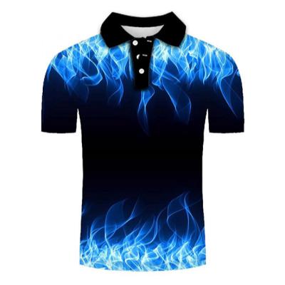 China 2022 Fashion Antibacterial Men's Polo T-shirt Comfortable Breathable Custom Logo Digital Color Printing Size Custom Size Polo Shirt for sale