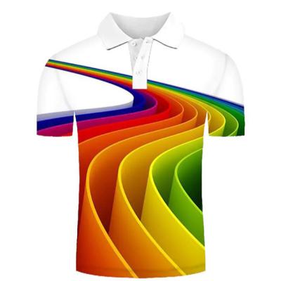 China 2022 Fashion Custom Size Antibacterial Men's Polo T-shirt Comfortable Custom Logo Color Printing Custom Size Men's Breathable Digital Polo Shirt for sale