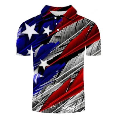 China Antibacterial Mens Golf Shirt Tennis Shirt 3D Print Graphic Prints Linear Collar Street Casual Button Down Short Sleeve Tops Mens Polo Shirt for sale