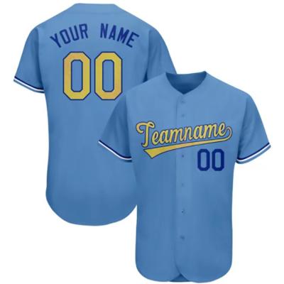 China Cheap Price Sublimation Baseball Jersey Men Antibacterial Fast Delivery Plain Baseball Shirts Blue Jersey Mens Equipment Custom Printing for sale