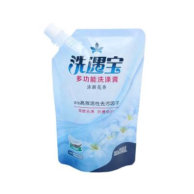 China Energy Drink Liquid Detergent Recyclable Custom Disposable Holder Up Spout Pocket Spout Plastic Liquid Bag for sale