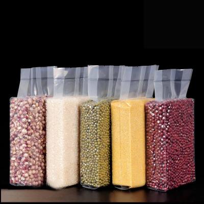 China Barrier Rack Up Vacuum Rice Food Saver Packaging Clear Plastic Bag Heat Sealing Airtight Storage Snack Dried Fruit Bean Grain Cereals Oat for sale