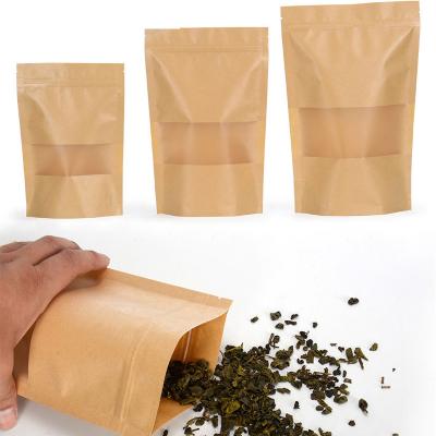 China Biodegradable wholesale paper plastic bag bolsas de papel snack food packaging paper kraft paper bag heat seal for sale