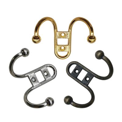 China Sustainable Double Hangs Wall Mounted Metal Coat Hat Hooks Home Decorative for sale