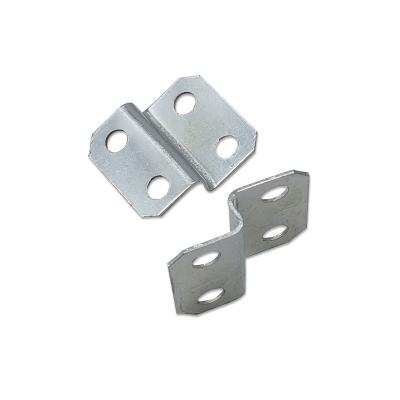 China Iron 23x26mm Four Holes Z Shaped Right Angle Metal Table Brackets Corner Silver Code Bracket for sale