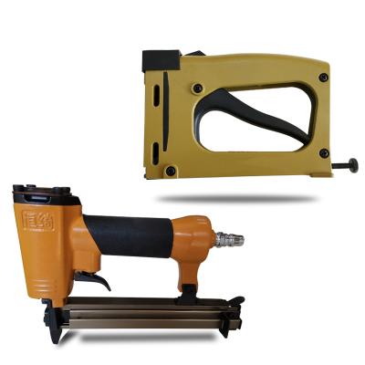 China Pneumatic nail gun high quality wooden boxes frame manual tacker for decoration, carpentry, furniture for sale