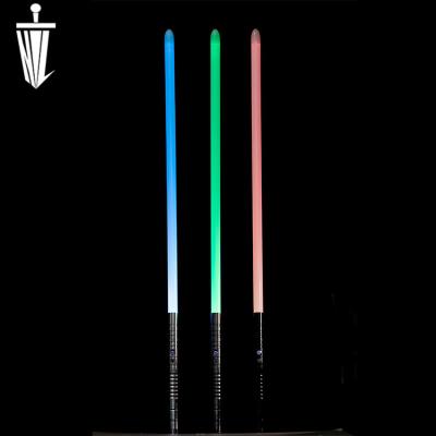 China Aluminum Alloy & Polycarbonate Kid's Toy Lichtschwert Glow Lichtschwert Light 2-in-1 Handle Duel FX Lightsaber Telescopic Colorful Christmas Long Blade for sale