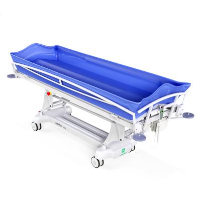 China Noah New Design Hospital Shower Trolley Shower Trolley Durable Material Stretcher Medical Shower Table With Pillow for sale