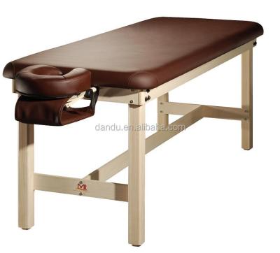 China CE flat wood portable wooden stationary massage table wooden massage table essence treatment massage couch for sale