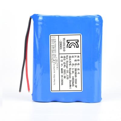 China Pack 10050mAh 3.7v 10A 1S3P lithium ion rechargeable battery (toys kc cell 3350mAh certificate 18650 battery) with PCM and cable for sale