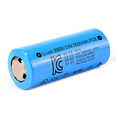 China toys kc certificate 26650 battery 5000mAh 3.7v rechargeable Li-ion battery 26650 lithium ion batteries with PCM zu verkaufen