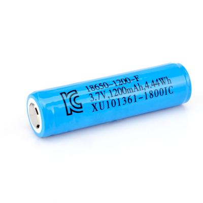 China toys kc certificate 18650 battery 1200mAh 3.7v rechargeable Li-ion battery 18650 lithium ion batteries with PCM for sale