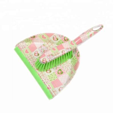 China Full Printed Eco-friendly Dustpan And Sweep Mini Broom And Broom Plastic Handle Home Use Dustpan for sale