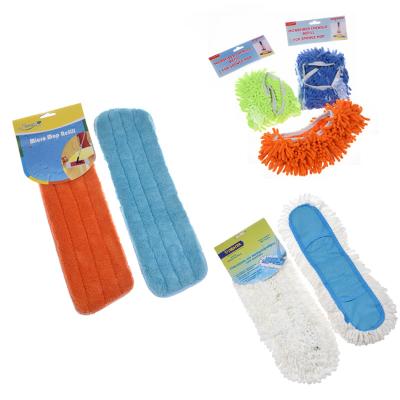 China Viable Custom Cheap Head Mop Refill Large Size Microfiber Wet Flat Mop Pads for sale